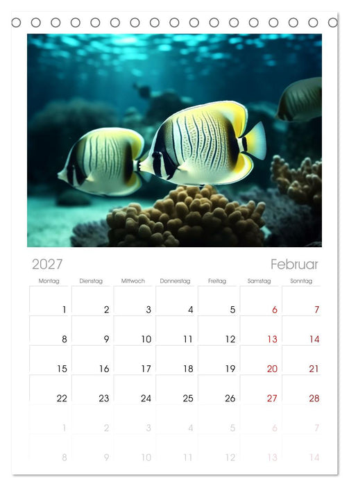 Fischfantasie (CALVENDO Tischplaner A5H 2027)