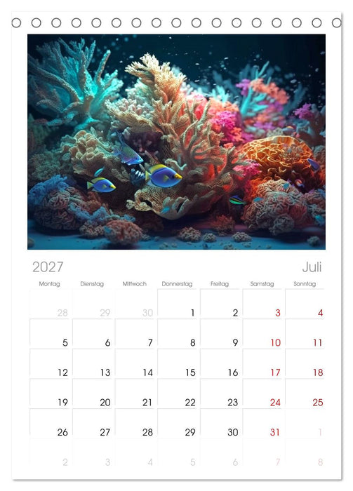 Fischfantasie (CALVENDO Tischplaner A5H 2027)
