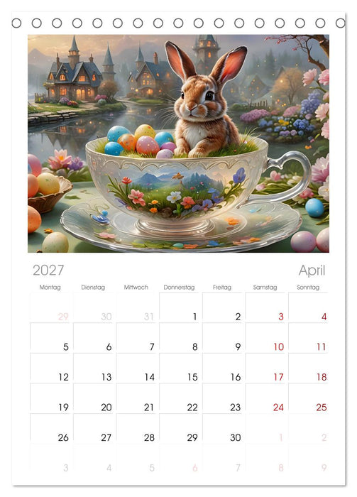 Tierische Tee-Parade (CALVENDO Tischplaner A5H 2027)