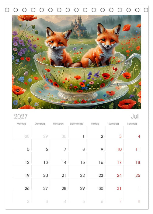Tierische Tee-Parade (CALVENDO Tischplaner A5H 2027)