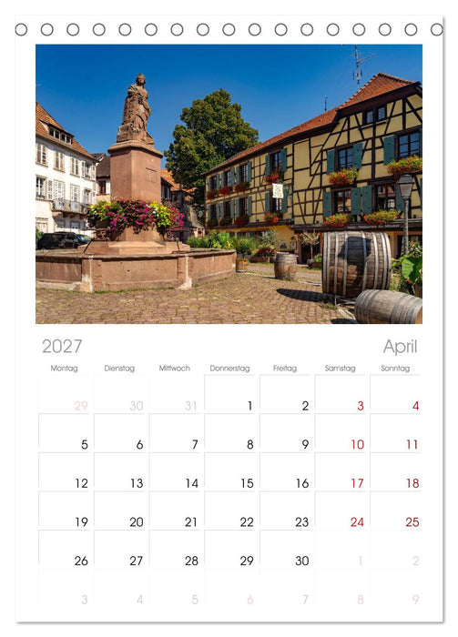 Die Elsässer Weinstraße (CALVENDO Tischplaner A5H 2027)