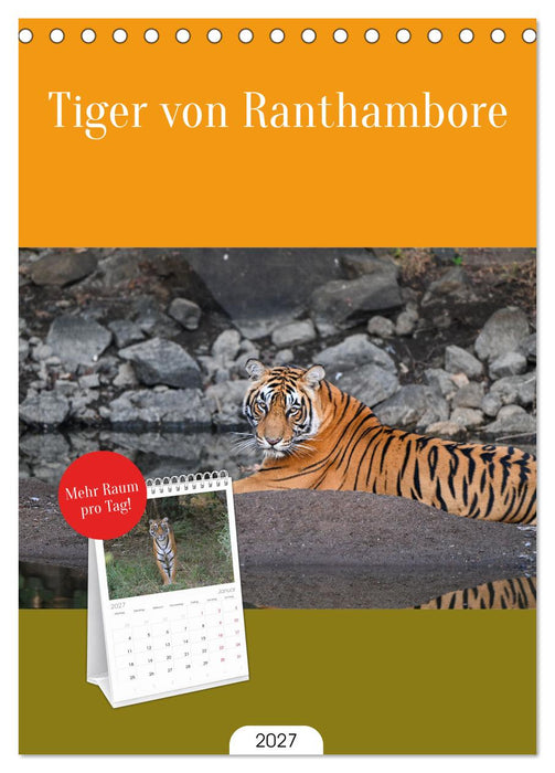 Tiger von Ranthambore (CALVENDO Tischplaner A5H 2027)