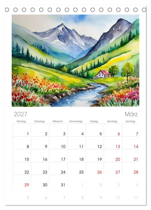 Sehnsucht Berge (CALVENDO Tischplaner A5H 2027)