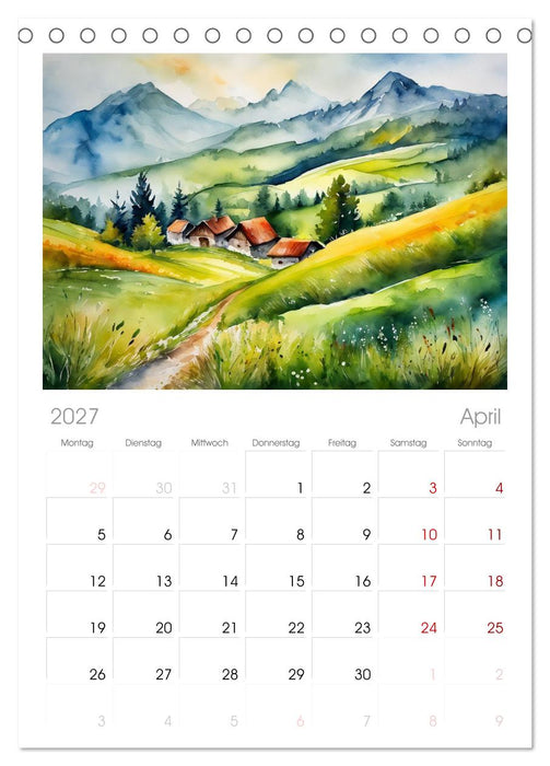 Sehnsucht Berge (CALVENDO Tischplaner A5H 2027)