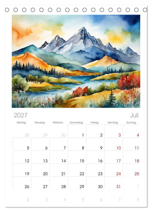 Sehnsucht Berge (CALVENDO Tischplaner A5H 2027)