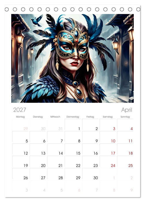 Maskerade Deluxe (CALVENDO Tischplaner A5H 2027)