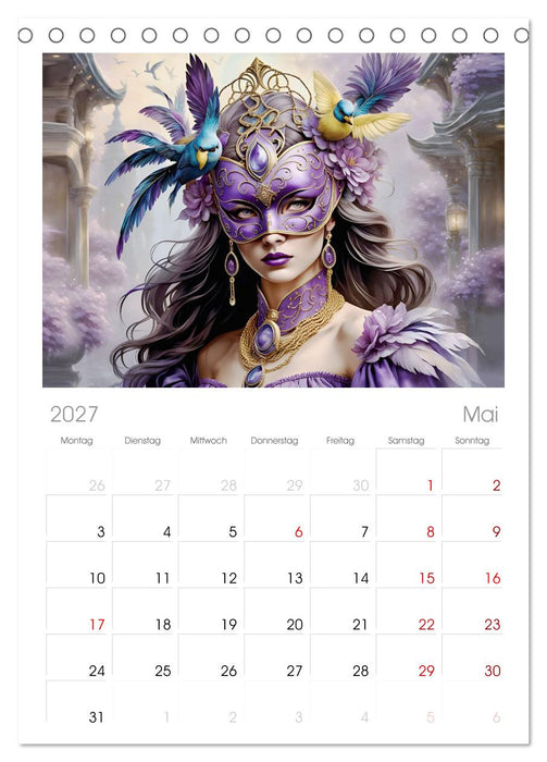 Maskerade Deluxe (CALVENDO Tischplaner A5H 2027)