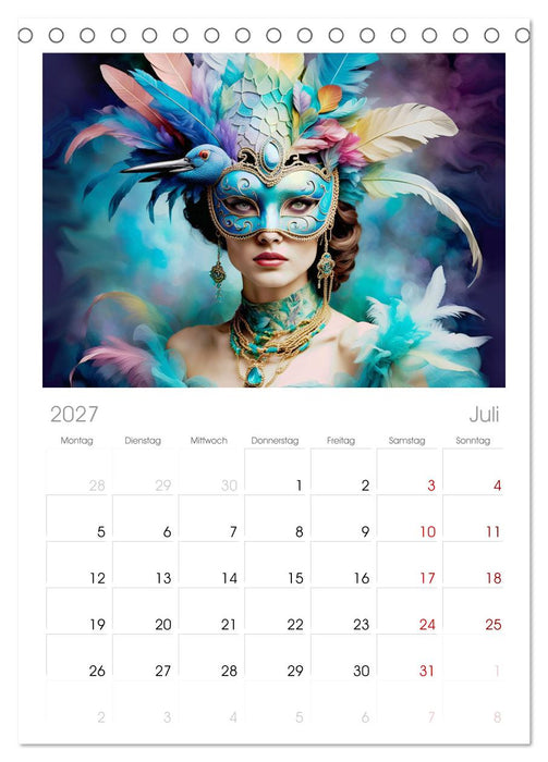 Maskerade Deluxe (CALVENDO Tischplaner A5H 2027)