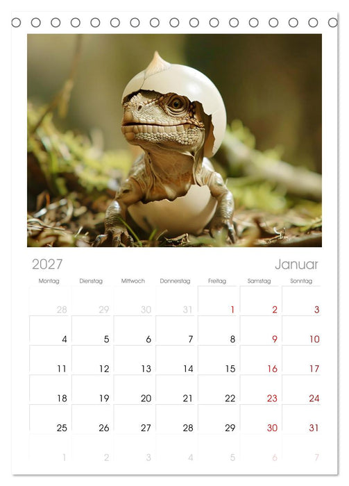 Dino-Babys (CALVENDO Tischplaner A5H 2027)