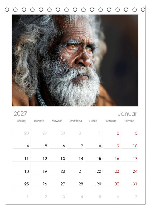 Aborigines - Farben des Outback (CALVENDO Tischplaner A5H 2027)