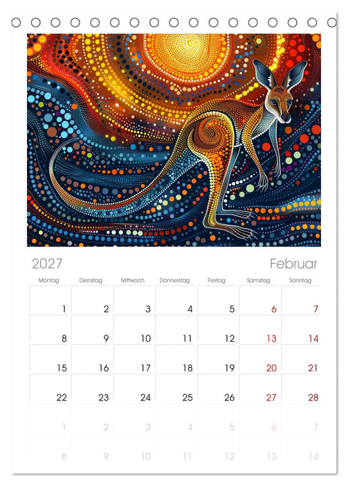 Aborigines - Farben des Outback (CALVENDO Tischplaner A5H 2027)