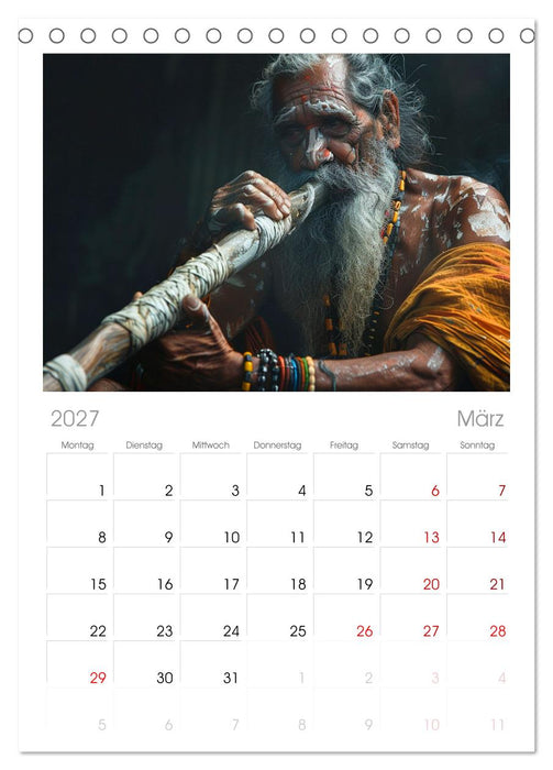 Aborigines - Farben des Outback (CALVENDO Tischplaner A5H 2027)