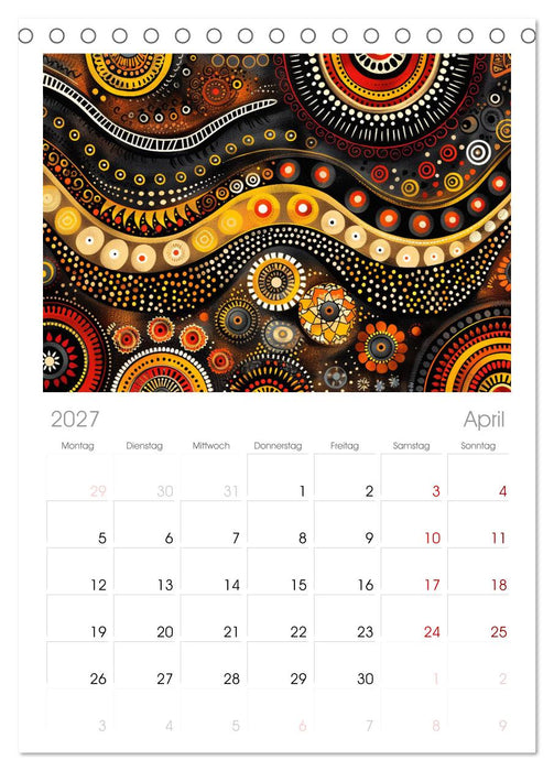 Aborigines - Farben des Outback (CALVENDO Tischplaner A5H 2027)