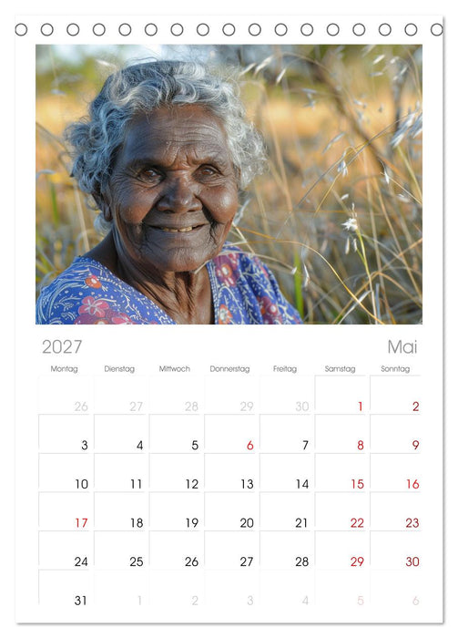 Aborigines - Farben des Outback (CALVENDO Tischplaner A5H 2027)