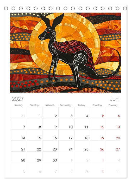 Aborigines - Farben des Outback (CALVENDO Tischplaner A5H 2027)