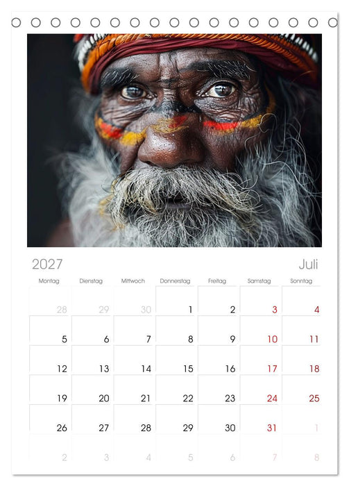 Aborigines - Farben des Outback (CALVENDO Tischplaner A5H 2027)
