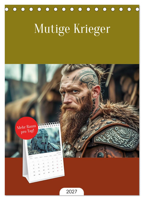 Mutige Krieger (CALVENDO Tischplaner A5H 2027)