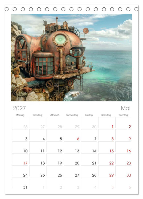 Steampunk Domizile (CALVENDO Tischplaner A5H 2027)