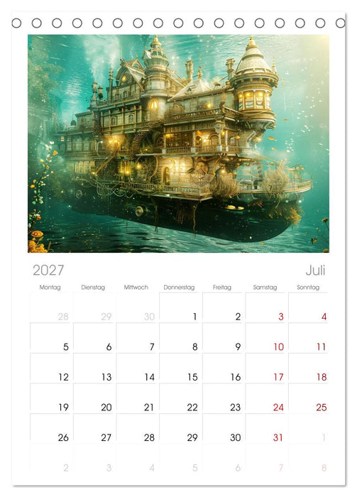 Steampunk Domizile (CALVENDO Tischplaner A5H 2027)