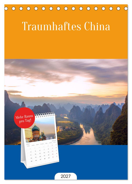 Traumhaftes China (CALVENDO Tischplaner A5H 2027)