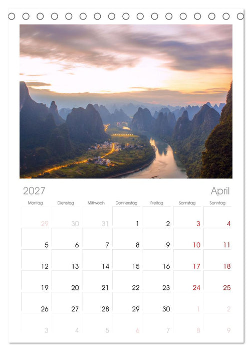 Traumhaftes China (CALVENDO Tischplaner A5H 2027)