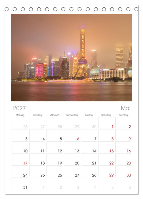 Traumhaftes China (CALVENDO Tischplaner A5H 2027)