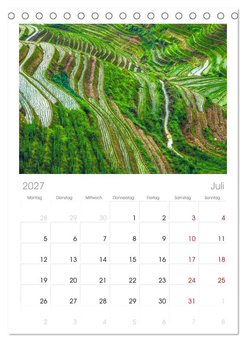 Traumhaftes China (CALVENDO Tischplaner A5H 2027)