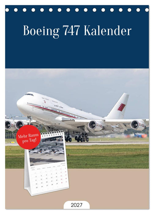 Boeing 747 Kalender (CALVENDO Tischplaner A5H 2027)