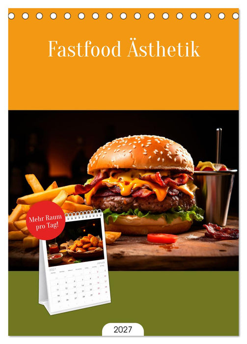 Fastfood Ästhetik (CALVENDO Tischplaner A5H 2027)