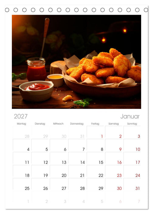Fastfood Ästhetik (CALVENDO Tischplaner A5H 2027)