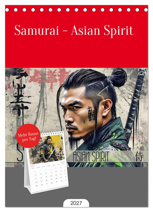 Samurai - Asian Spirit (CALVENDO Tischplaner A5H 2027)