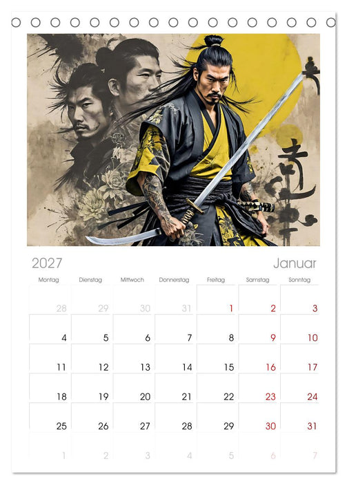 Samurai - Asian Spirit (CALVENDO Tischplaner A5H 2027)