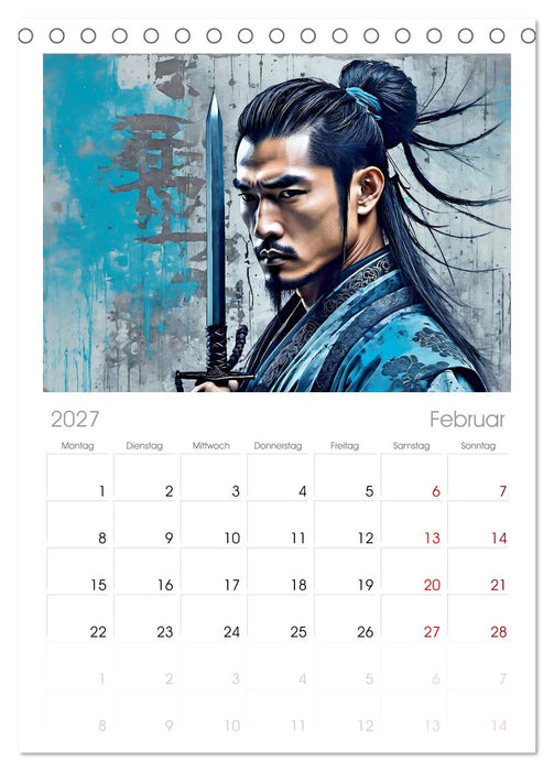 Samurai - Asian Spirit (CALVENDO Tischplaner A5H 2027)
