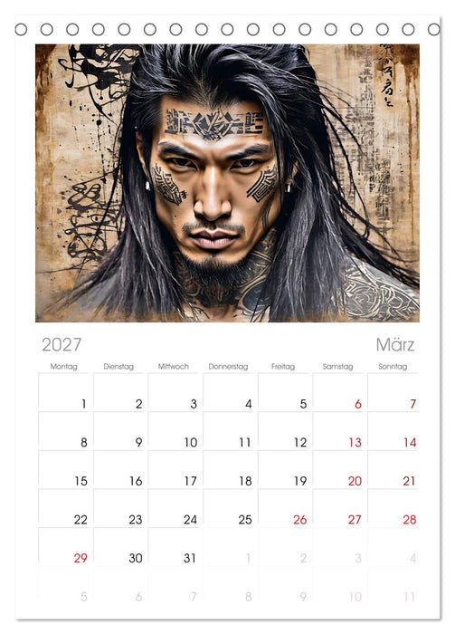 Samurai - Asian Spirit (CALVENDO Tischplaner A5H 2027)