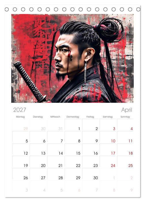 Samurai - Asian Spirit (CALVENDO Tischplaner A5H 2027)