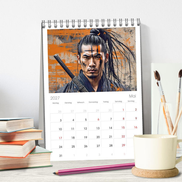 Samurai - Asian Spirit (CALVENDO Tischplaner A5H 2027)