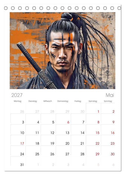 Samurai - Asian Spirit (CALVENDO Tischplaner A5H 2027)