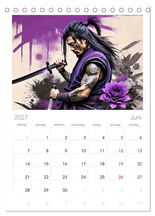 Samurai - Asian Spirit (CALVENDO Tischplaner A5H 2027)