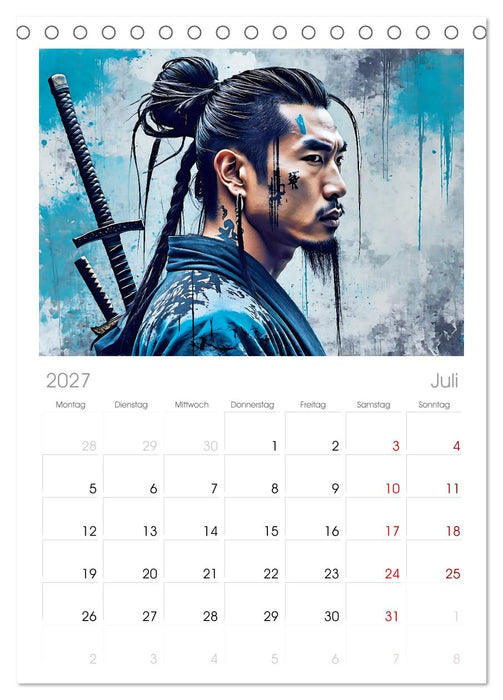 Samurai - Asian Spirit (CALVENDO Tischplaner A5H 2027)