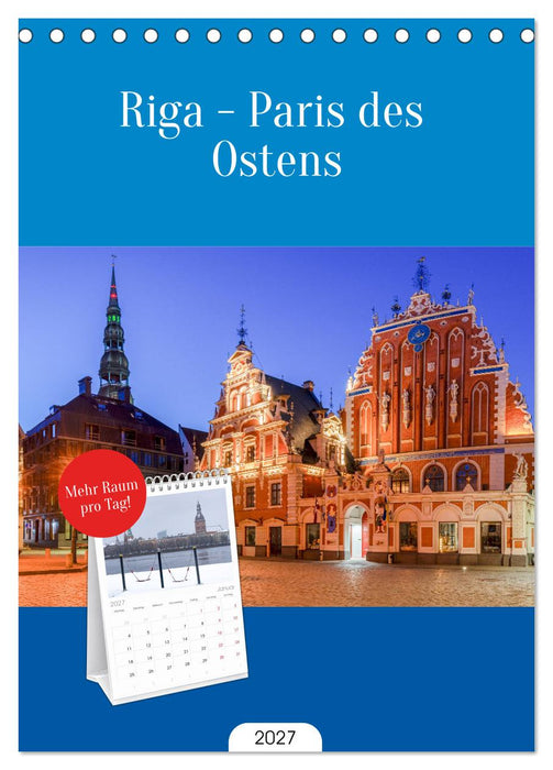 Riga - Paris des Ostens (CALVENDO Tischplaner A5H 2027)