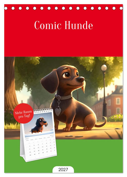 Comic Hunde (CALVENDO Tischplaner A5H 2027)