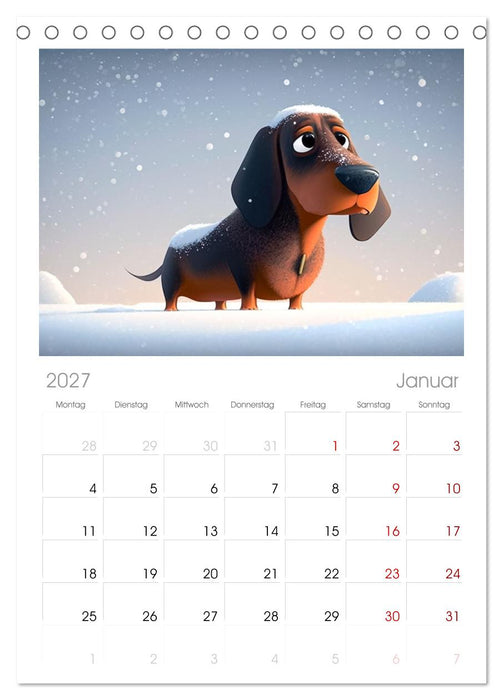 Comic Hunde (CALVENDO Tischplaner A5H 2027)