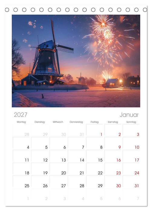 Märchenhaft Windmühlen (CALVENDO Tischplaner A5H 2027)