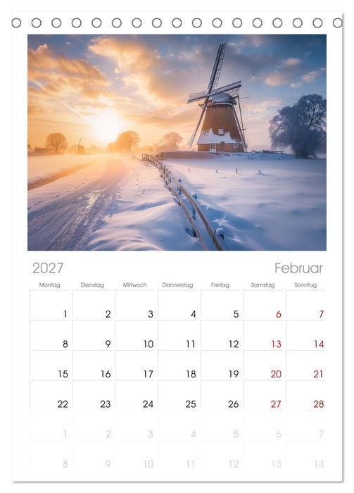 Märchenhaft Windmühlen (CALVENDO Tischplaner A5H 2027)