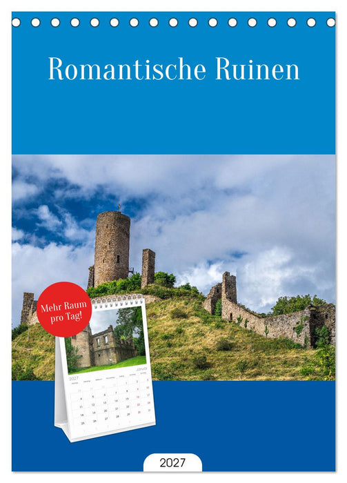 Romantische Ruinen (CALVENDO Tischplaner A5H 2027)