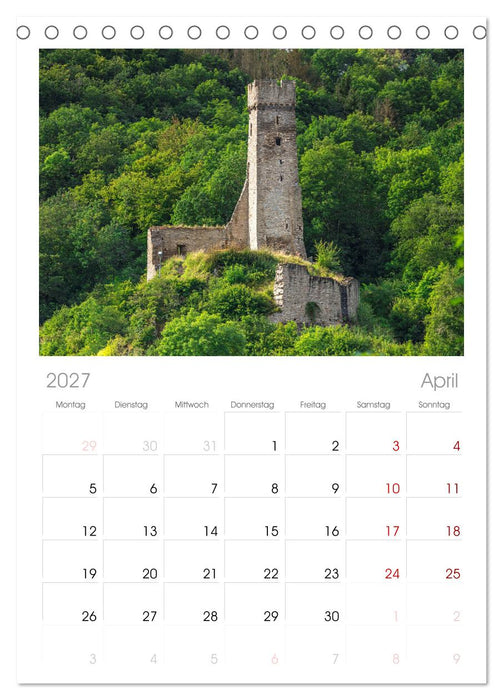 Romantische Ruinen (CALVENDO Tischplaner A5H 2027)