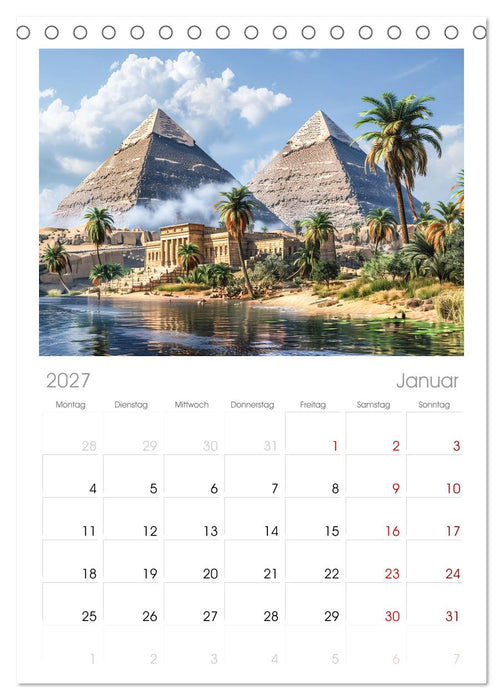 Im Schatten der Pyramidern (CALVENDO Tischplaner A5H 2027)