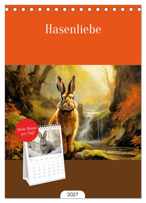 Hasenliebe (CALVENDO Tischplaner A5H 2027)