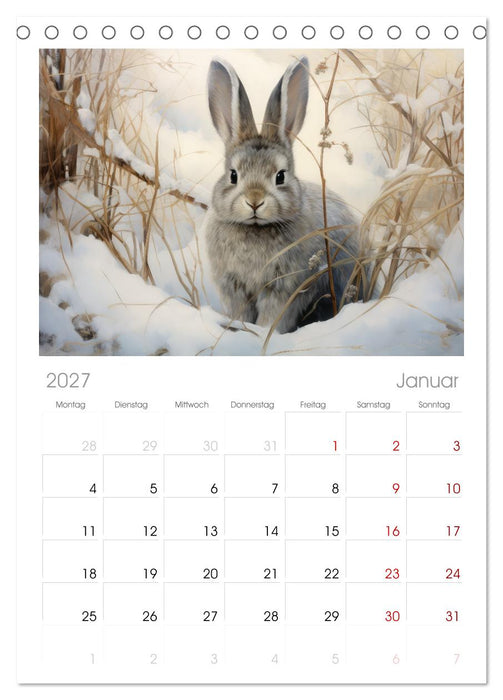 Hasenliebe (CALVENDO Tischplaner A5H 2027)