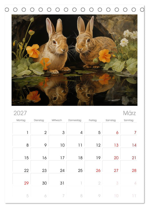 Hasenliebe (CALVENDO Tischplaner A5H 2027)